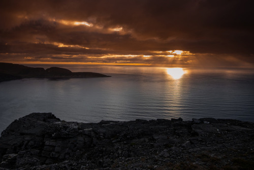 ursbornhauser:Dramatic sunset at the north cape. In fact, the...