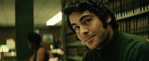 Image result for gif of zac efron as ted bundy