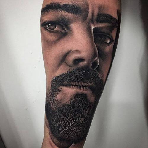 By Samuel Rico, done at Shany Tattoo, Aranjuez.... calvin candie;black and grey;django film;fictional character;patriotic;big;united states of america;character;facebook;twitter;samuelrico;portrait;inner forearm;leonardo di caprio;film and book