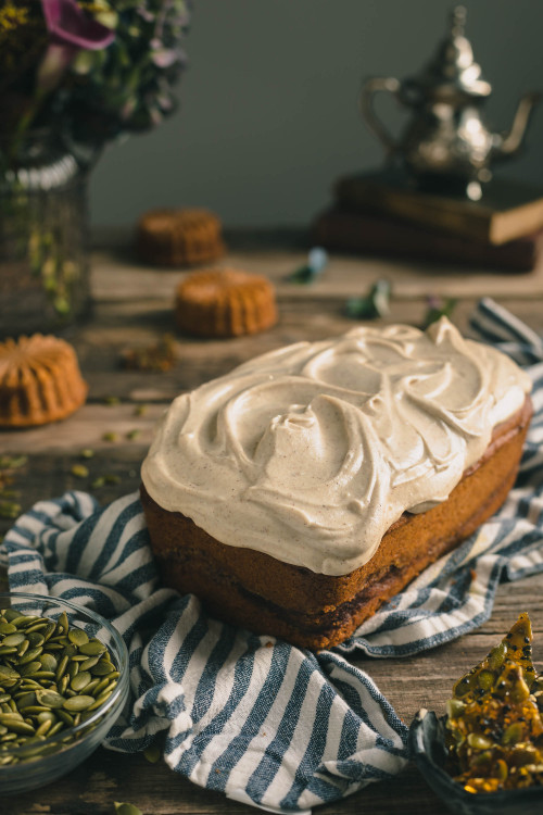 sweetoothgirl:Pumpkin Bread with Cream Cheese Frosting &...