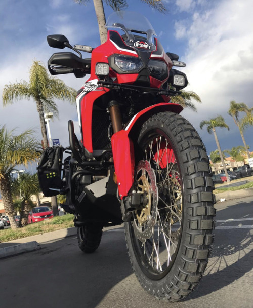 The Honda Motorcycles & ATVs Africa Twin standing proud in...