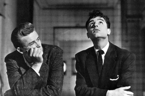 moviesben:James Dean and Sal Mineo on the set of ‘Rebel...