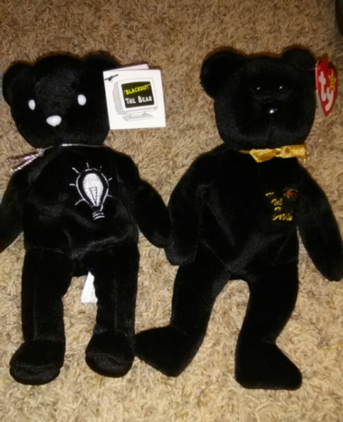 13moremade:blackout y2k bear & the end beanie baby