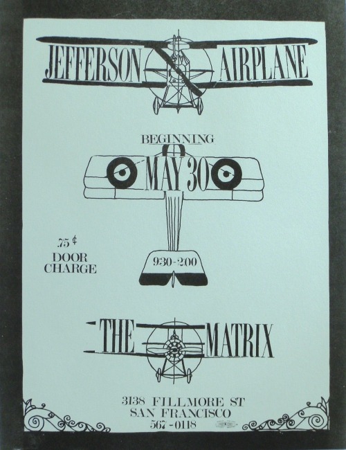 Jefferson Airplane played a week of shows at the Matrix in San Francisco. May 30, 1966.