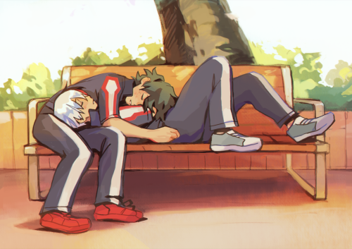 fenkko:taking a nap on a sunny bench