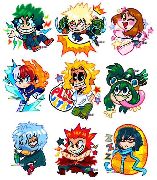 My Hero Academia chibis for a local con!!These can all be bought...