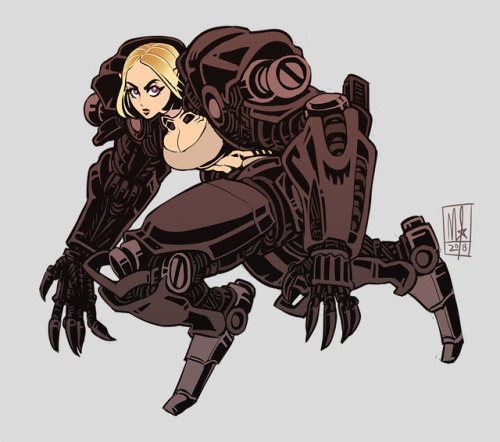 Shadowrun elf cyborg cyberpunk cyber claws razorgirl drawthread