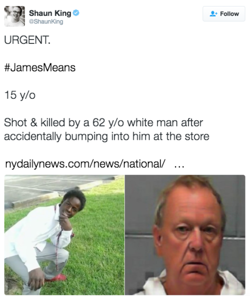 the-movemnt:Unarmed black teenager James Means fatally shot by...