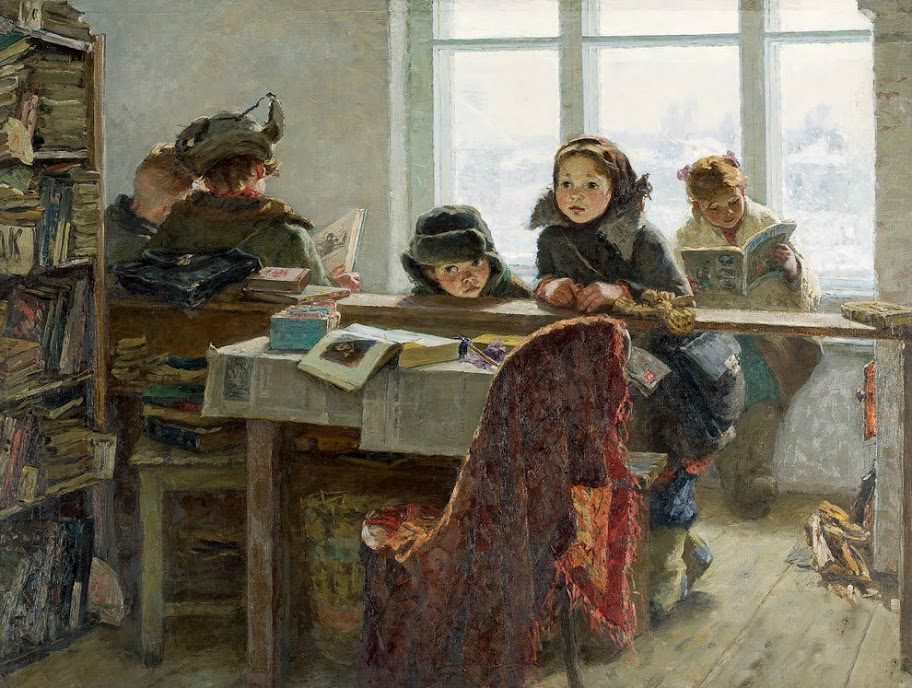 Irina Shevandronova “At A Rural Library (Readers)” 1962