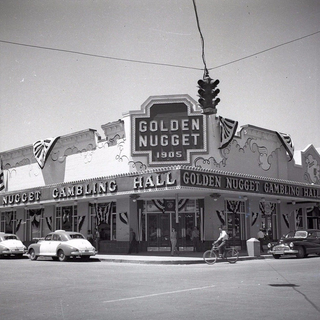 Vintage Las Vegas — Las Vegas, c. 1947. Woman on cell phone. Golden...