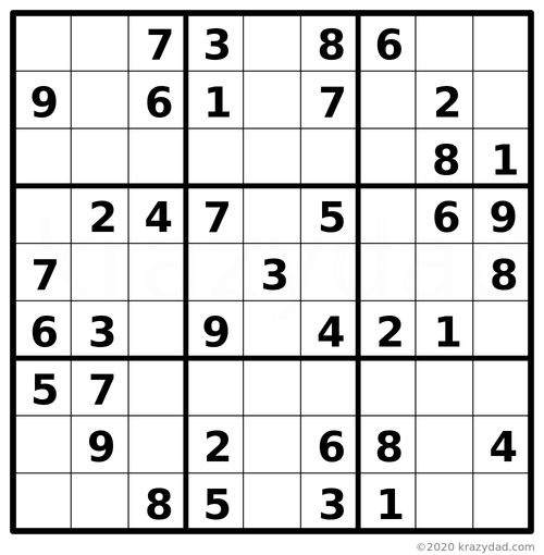 daily sudoku solve this puzzle at krazydad super tough