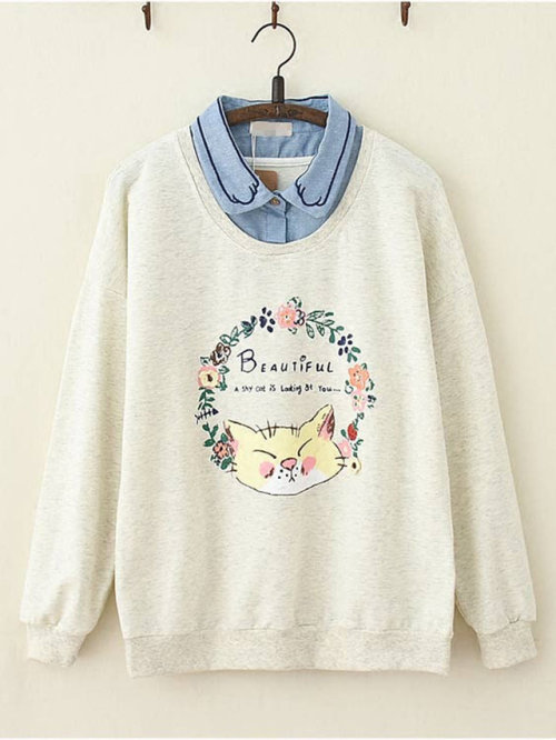 pickme-girl:Cute Sweatshirt Shirts or Hoodies bring good moods...