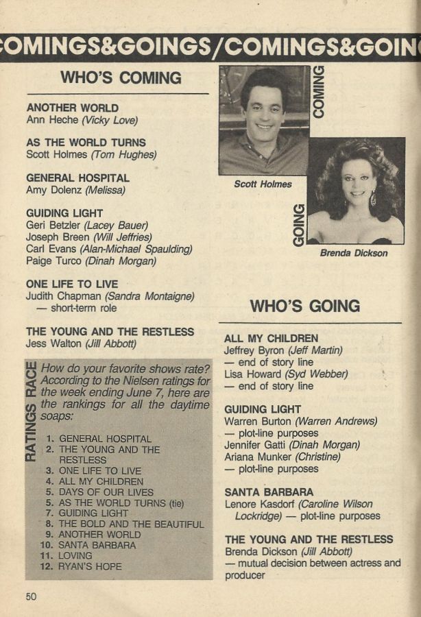 soap opera digest comings and goings