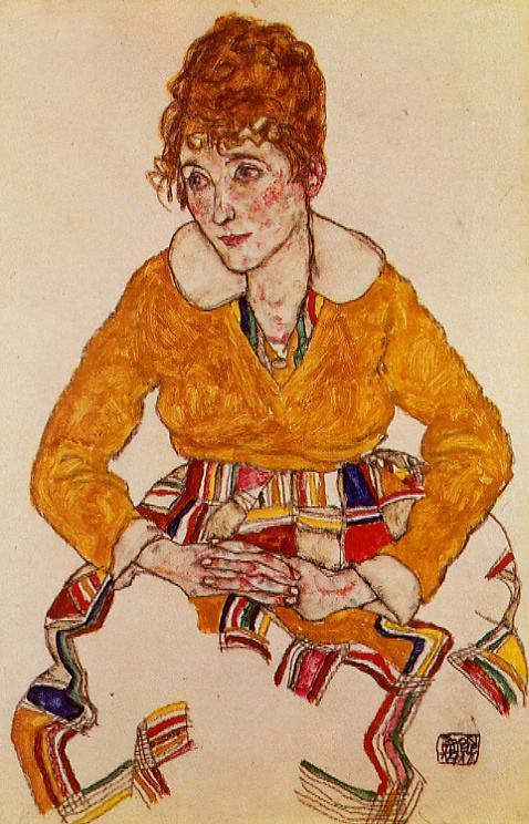 artist-schiele:Portrait of the Artist’s Wife, Egon...