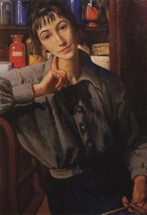 zinaida-serebriakova:Self-portrait with a brush, Zinaida...