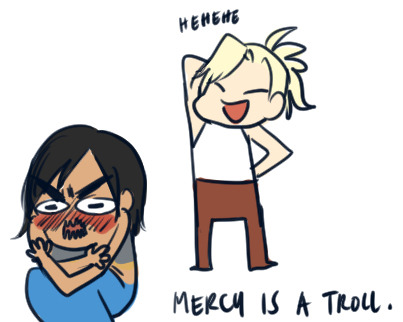 hinoart:to me mercy is a troll and pharah is just a beautiful...