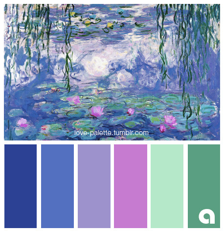 Colors, Palettes & Hues — Claude Monet - Water Lilies