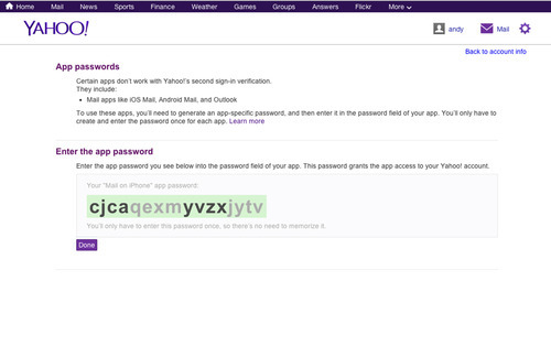 how to get password yahoo email account