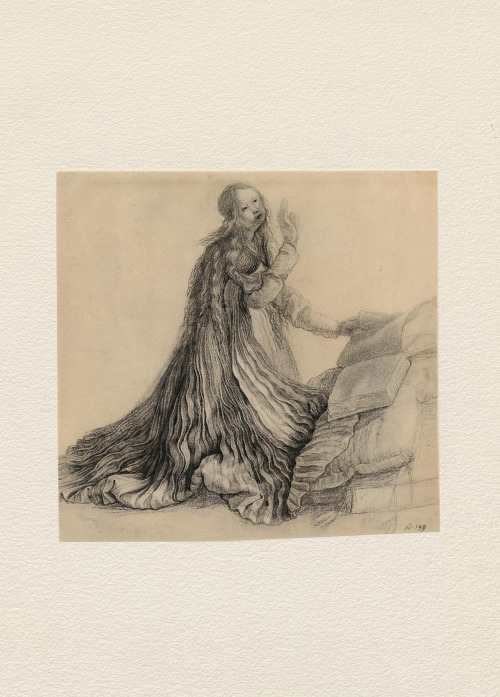 Matthias Grünewald, Kneeling Madonna, preparatory drawing, 16th…