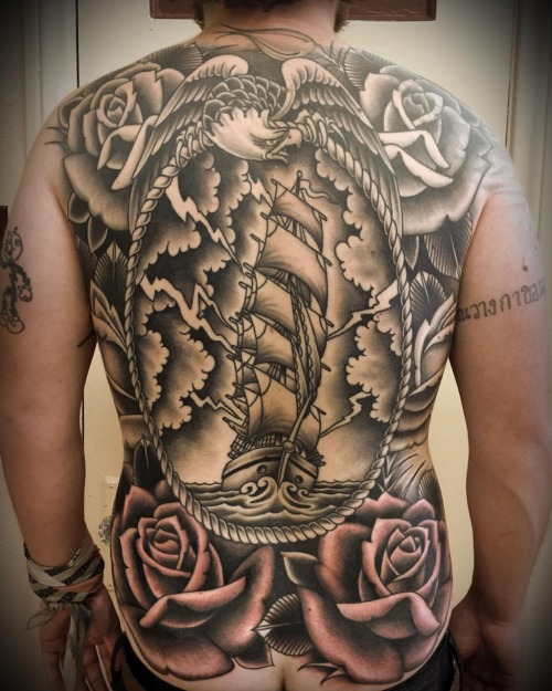 tim henson back tattoo