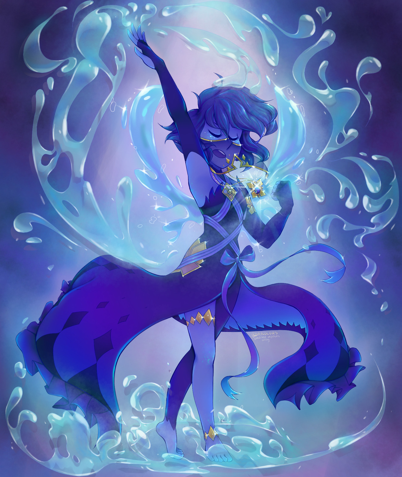 I wanted to redraw that Lapis azura I made a while ago, but I somehow ended up drawing this mysterious dancer instead? [[MORE]]The old drawing is here, I will hopefully be putting this up on my...