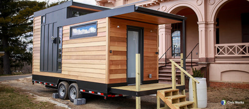 tinyhousecollectiv:Tiny houses built by students in Baltimore 