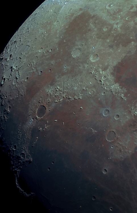 astronomyblog:Craters on Moon:1° From crater Theophilus (100km...