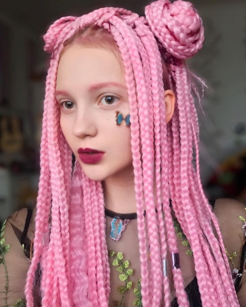 pink braids on Tumblr
