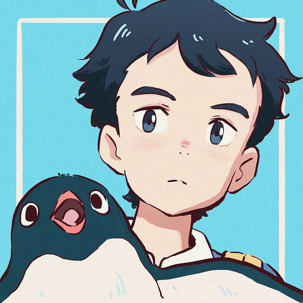 Aoyama-kun 🎒🐧📚 - Bleu Calire