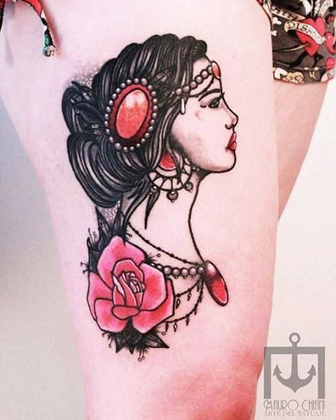 Mauro Chiani Mujer Neotradicional Full Arte Tatuaje