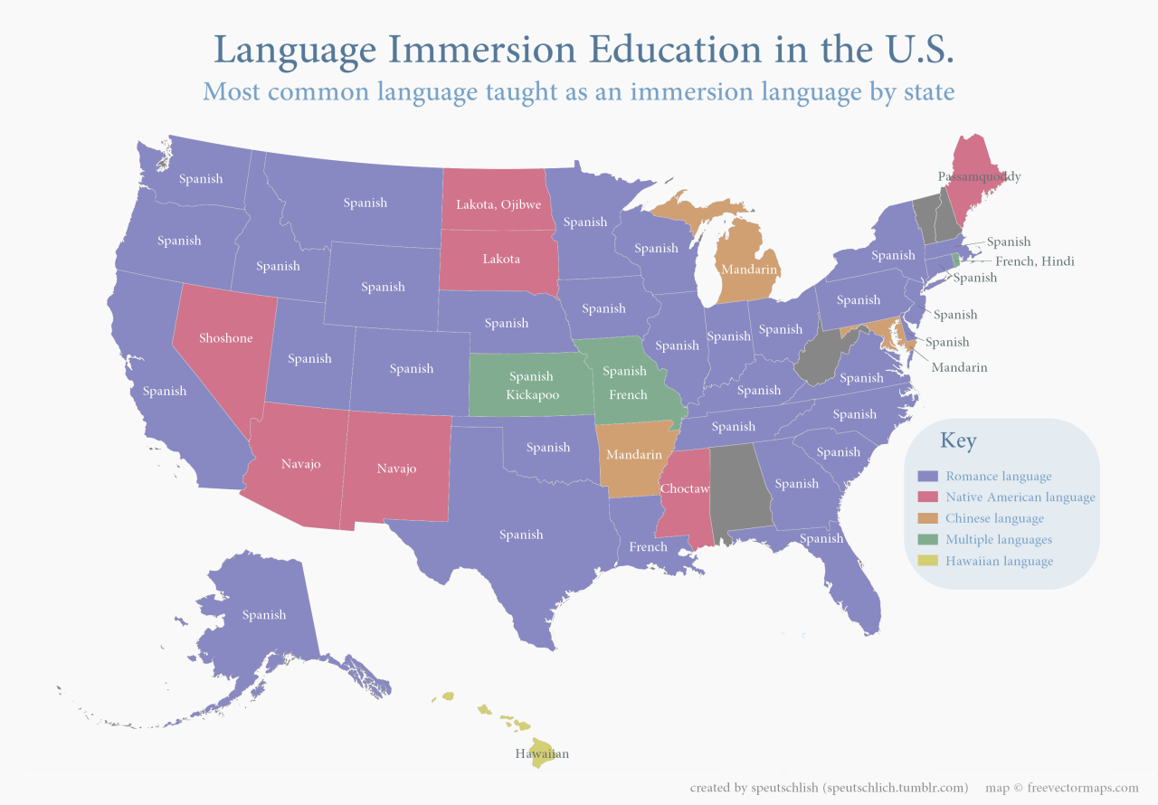 Гавайский язык. Language Immersion. Второй язык в Штатах. The second most common language.