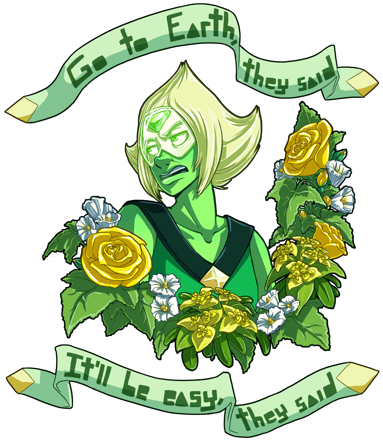 Monster Boots \u2014 Peridot with Flower Language! Clotbur leaves