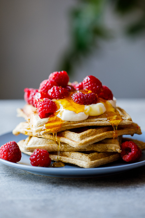 sweetoothgirl:easy healthy banana oat waffles