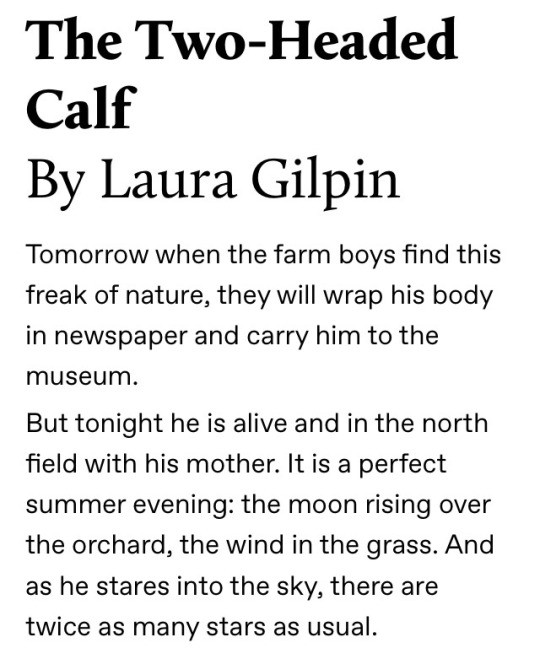 The TwoHeaded Calf Poem by Laura Gilpin