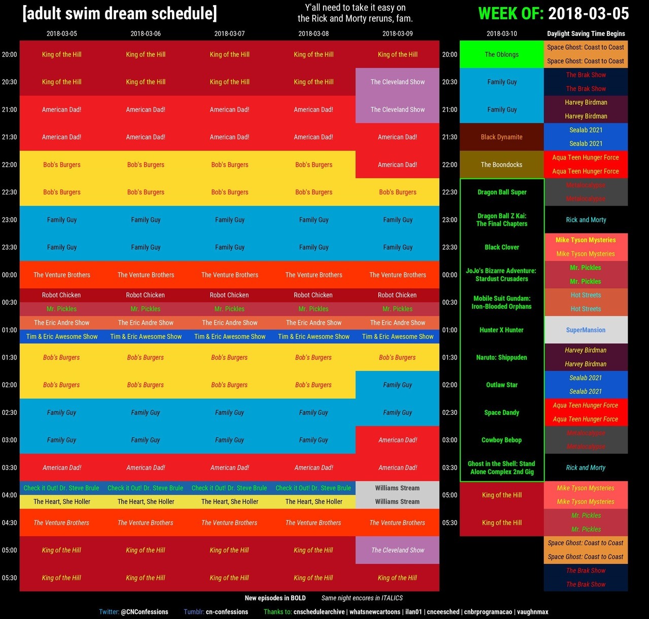 Adult Swim Schedule