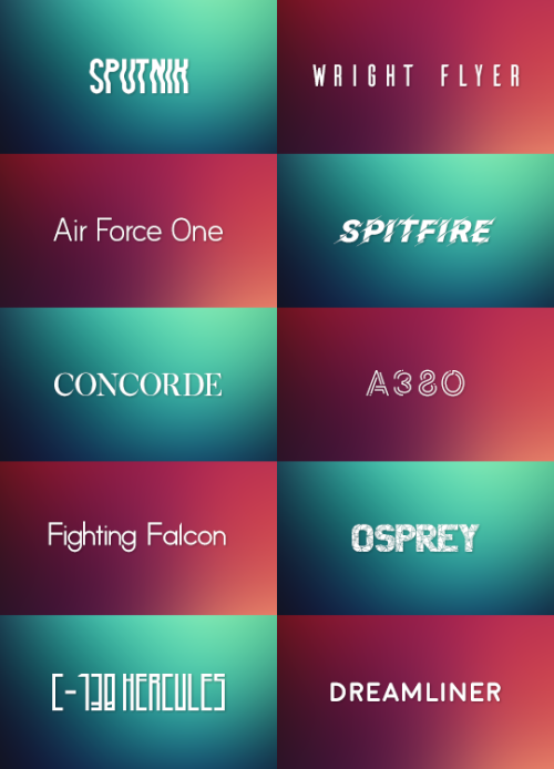 aerosources:10 Free Fonts + names of famous aircraftCompiled by...