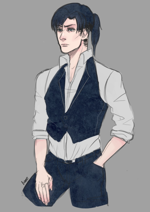 luxememoria:“Doodle of Levi with long hair since there was an answer ...
