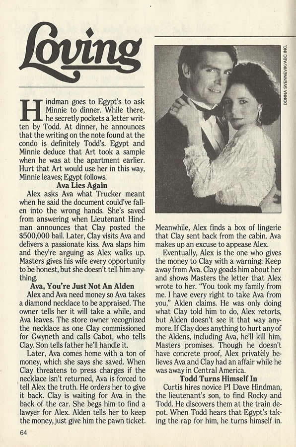 Classic Loving Soap Opera Digest Synopses — LOVING Soap Opera Digest ...