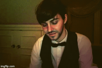 Old man and old lady Getting banged with a pink bowtie in her hair gifs