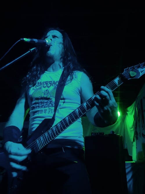 Jeff Walker of Carcass and Matt Harvey from Exhumed performing...