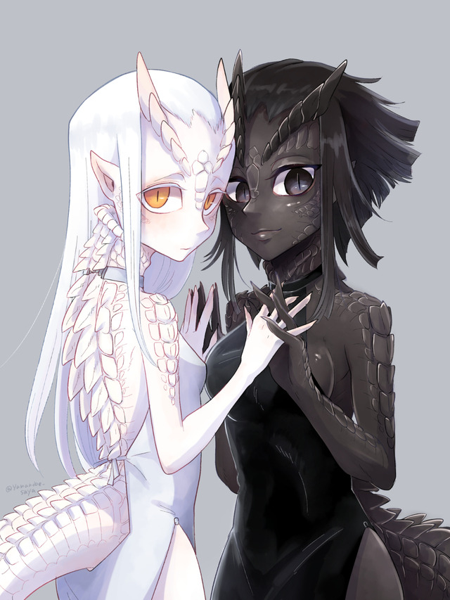 Pretty white and black dragon girls: Original... (13 Mar 2018)｜Random