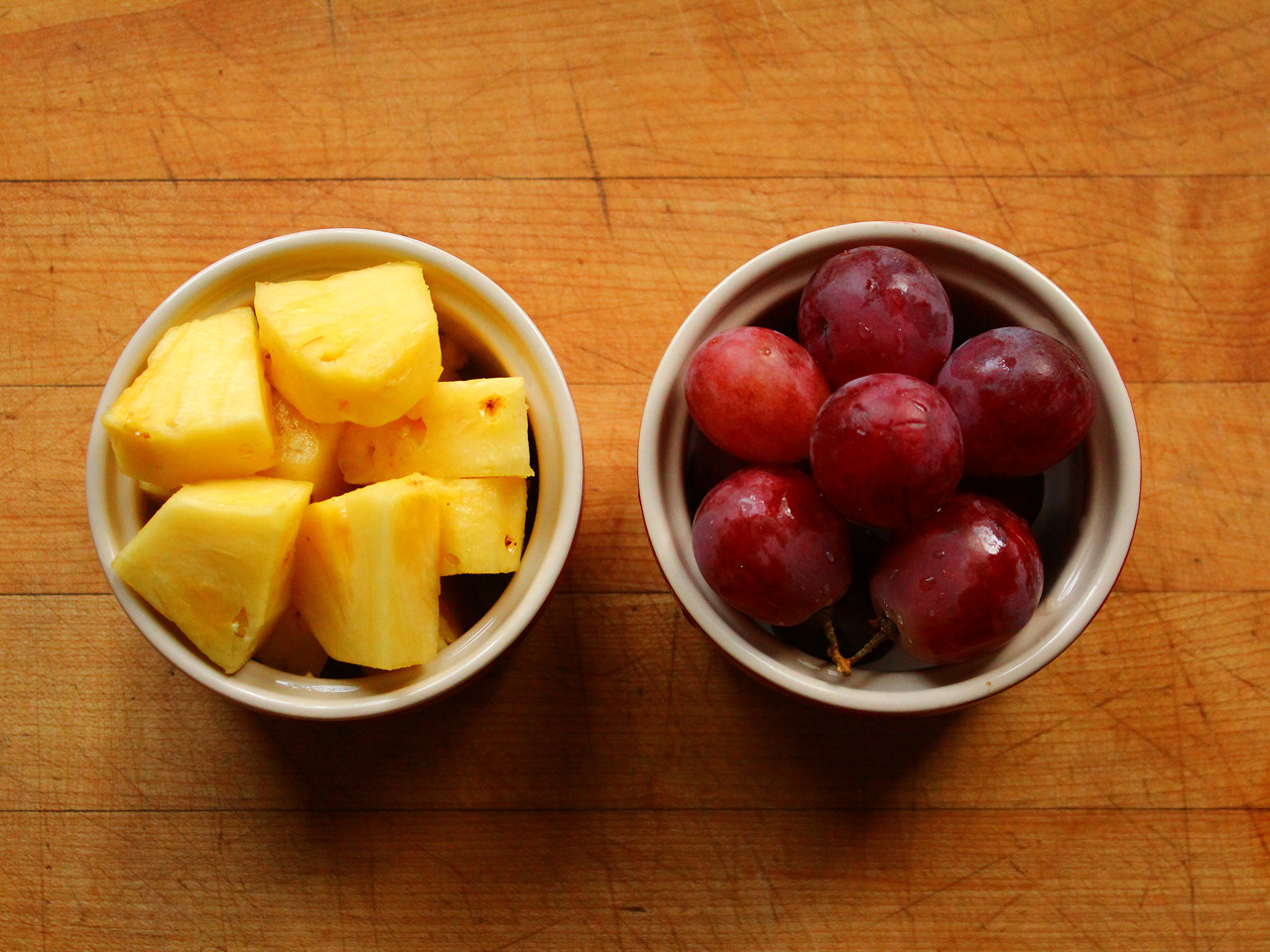 Pineapple Chunks And Red Globe Grapes Garden Of Vegan