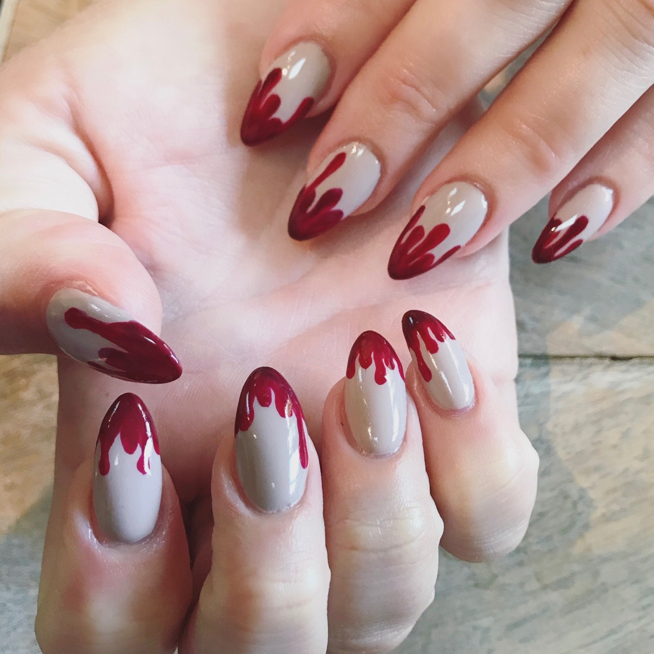 Kelly Brook — My Ombre Dripping Blood Halloween Nails