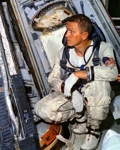 Frank Borman Checks Out The Spacecraft In Preparation For His Record Setting Hour Flight With Astronaut Jim Lovell On Gemini Frank Borman Checks Out The Spacecraft In Preparation For His Record Setting Hour Flight With Astronaut Jim Lovell On Gemini