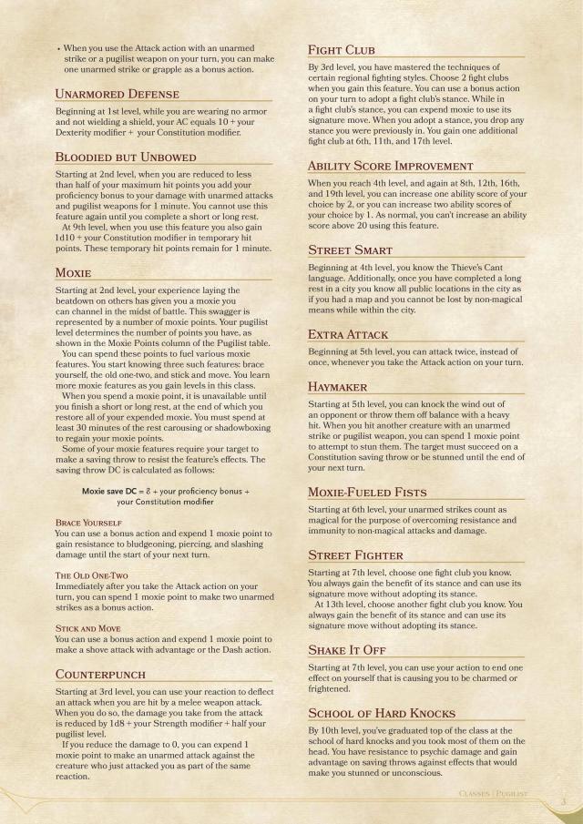 DnD 5e Homebrew — Pugilist Class by coolgamertagbro