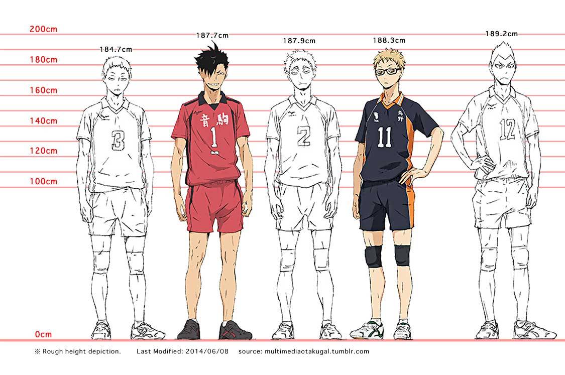 âˆ'(Ë¶â ° â °Ë¶ ) â€¢ Expanded Haikyuu!! Height Chart (2014/06/21)