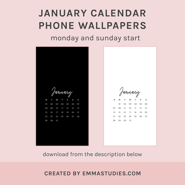 Emma S Studyblr January Minimalist Sans Phone Wallpapers Here Are Images, Photos, Reviews