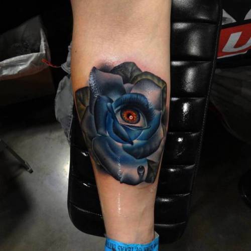 By Andrés Acosta, done at 15th Star of Texas Tattoo Art Revival,... flower;surrealist;anatomy;andresacosta;eye;rose;facebook;nature;realistic;twitter;inner forearm;medium size