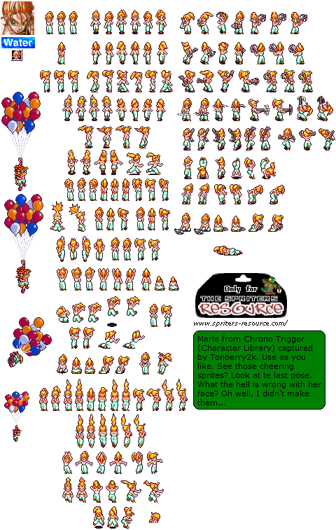 Welcome To Sprite World — Marle Sprite Sheet Chrono Trigger - SNES - 1995