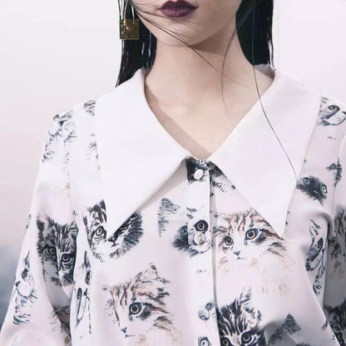 PurpleFishBowl2 cat cats blouse blouses button down
